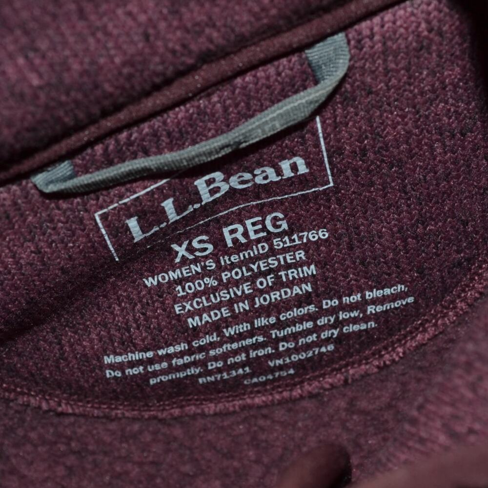 LL Bean Fleece Vest Size XS Maroon - Picture 3 of 4